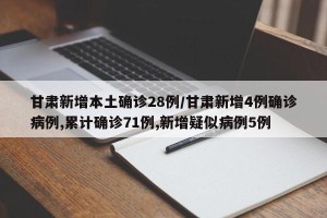 甘肃新增本土确诊28例/甘肃新增4例确诊病例,累计确诊71例,新增疑似病例5例