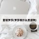 套装罗莎(罗莎带什么圣遗物)