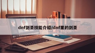 dnf剑圣技能介绍/dnf里的剑圣