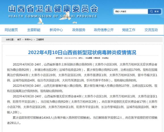 山西新增确诊病例126例/山西新增确诊2例 累计124例-第2张图片