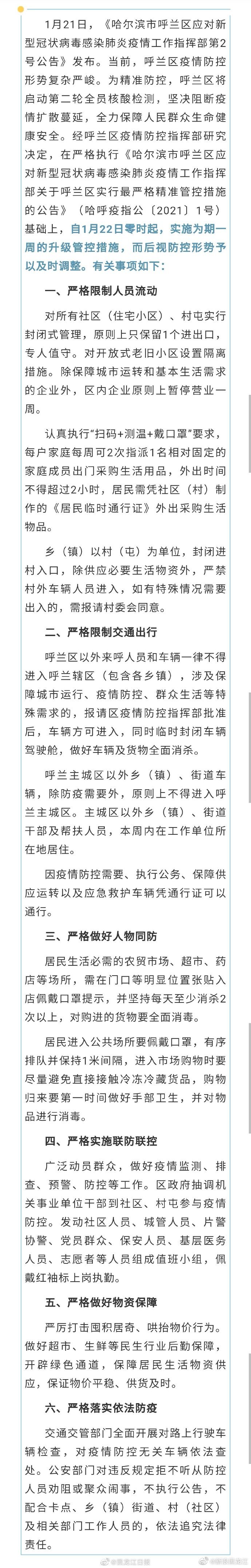 黑龙江哈尔滨疫情最新消息/黑龙江疫哈尔滨疫情最新情况-第2张图片